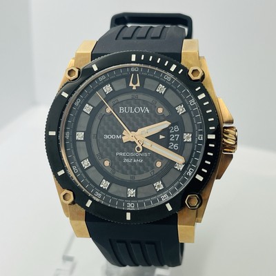 Bulova Precisionist Men's Rose Gold Steel 30ATM 46mm 262khz Watch 98B152 