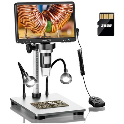 DM9 7'' Digital Microscope: 1080P 1200X Coin Magnifier