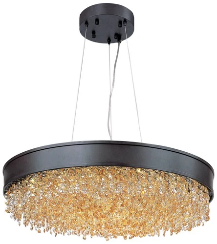 Maxim Mystic 24" Wide Bronze Modern Crystal LED Pendant Light - Picture 2 of 7