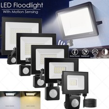 Outdoor LED Floodlight PIR Motion Sensor Garden Outside Flood Security Lights UK