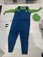 Super Mario Brothers Luigi Adult Halloween Costume Size L-XL 42-46 Worn Once