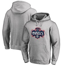 Men's Heathered Gray Washington Mystics Primary Logo Pullover Hoodie