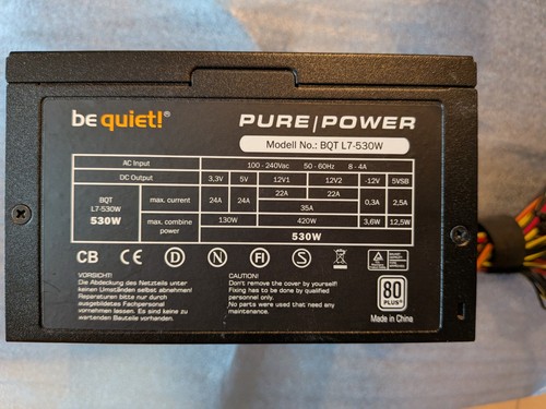 be quiet! Pure Powe 530W Netzteil BQT L7-530W Silent Gaming PC