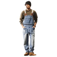 Men's Detachable Overall Loose Workwear Jumpsuit Suspender Casual Retro Jeans