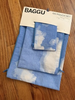 NWT Baggu Go Pouch Set In Rare Clouds Print Deadstock (A)