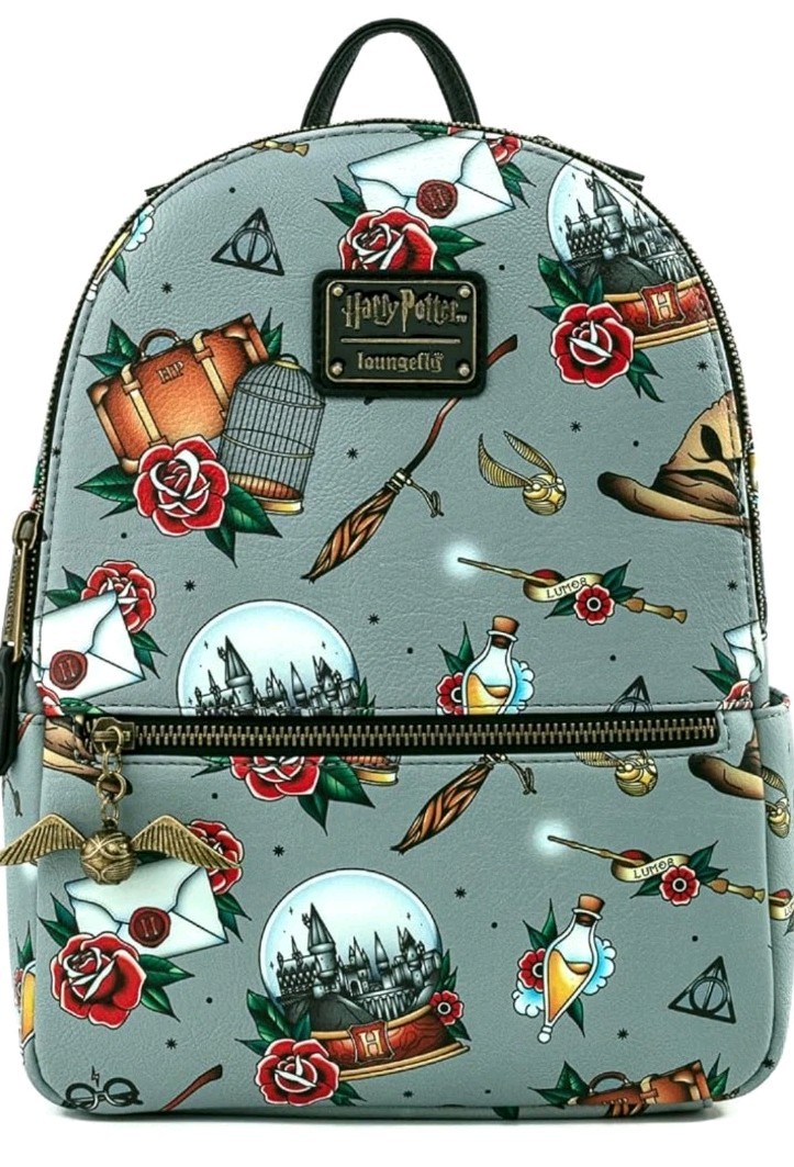 Loungefly x Harry Potter Tattoo Allover-Print Backpack Rare  display picture 1