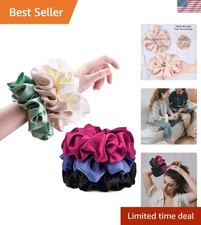 Luxurious Big Silk Scrunchies - Extra Large Satin Hair Ties for All Hair Types
