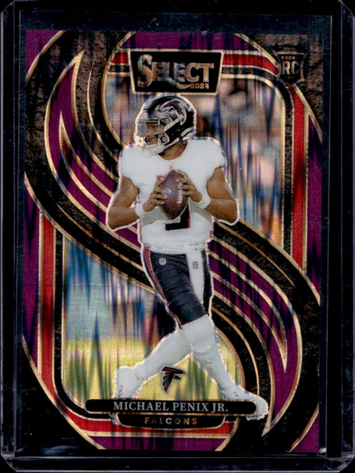 2024 Panini Select Michael Penix Jr. Premier RC Purple Prizm Shock #/360 Falcons