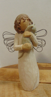 Willow Tree Demdaco Susan Lordi 2003 ''With Affection'' Figurine Girl Angel & Cat