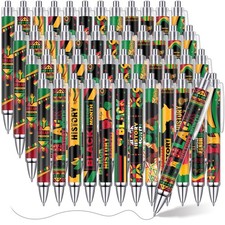 48 Pcs Bulk Black History Month Pens, Black History Retractable Ballpoint Pen...