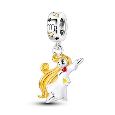 Fine 925 Sterling Silver Charm CZ Luminous 12 Constellation For Women Bracelet