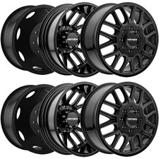 Set-6 Mayhem Cogent Dually 8107d Gloss Black 20x8.25 8-200 Stockleveled