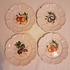 Italian Set of 4 Fruit Luncheon Salad Plates 8" Stamped ITALY