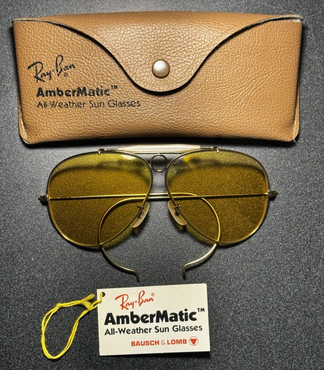 B&L レイバン レザー ドライビング アウトドアーズマン USA 1950s-1960s B&L RAYBAN OUTDOORSMAN 1/10 12KGF size 58/14 with B&L