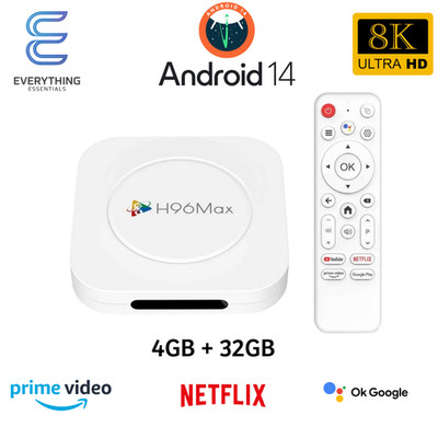 8K H96 Max Android 14 M1 Plus TV Box 2025 RK3528 Plus 4GB + 32GB Amazon Fire UHD