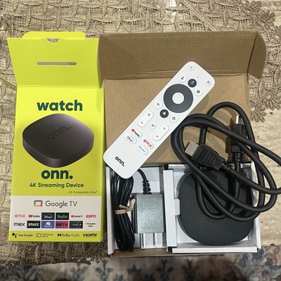 onn 4K UHD Streaming Device with Voice Remote & HDMI Cable   Smart Entertainment