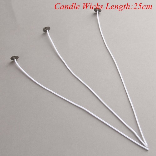 100Pcs 2.5cm-30cm White Candle Wicks Pre Waxed Cotton Core with Sustainers DIY - Picture 22 of 23