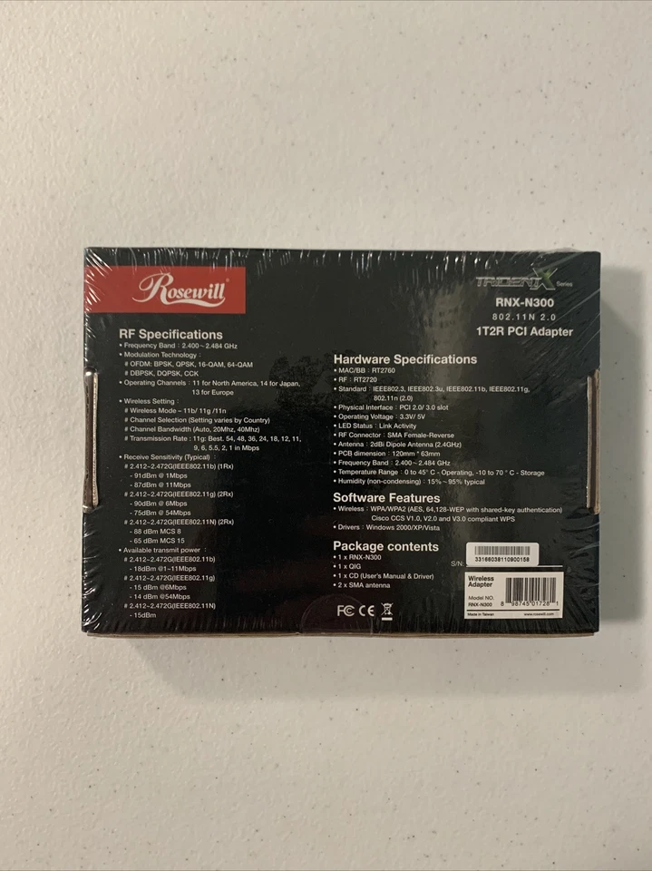 Brand New Rosewill PWS Wireless N PCI Adapter RNX-N300 Sealed - Image 2 of 4