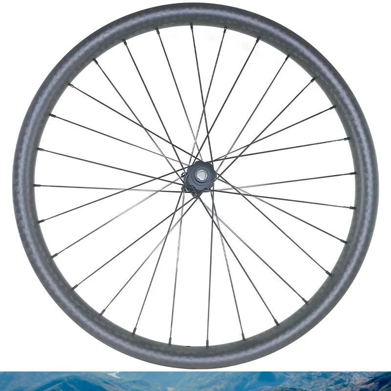 520B 24er MTB XC Bicycle Front Wheel 38X25mm Carbon Rim 28H SWISS DT 240 Hub - Image 2 of 4