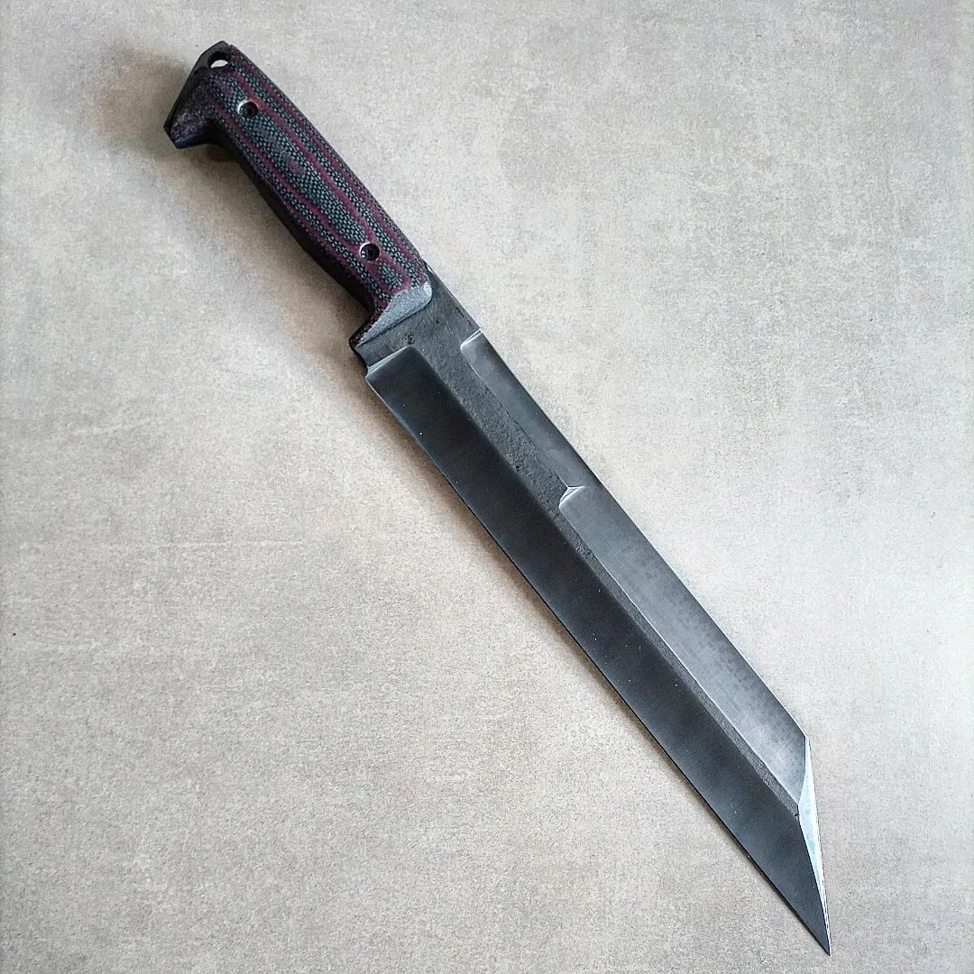 FIF HANDMADE CARBON STEEL MULTI MICARTA SURVIVAL OUTDOOR KNIFE WITH SHEATH