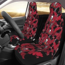 2 fundas elásticas para asientos de auto Tampa Bay Buccaneers estilo hawaiano cubierta de asiento impresa