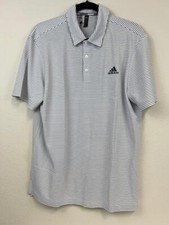 ADIDAS GOLF Mens 2 COLOR CLUB Short Sleeve Polo White Coll. Navy Sz. M NWT