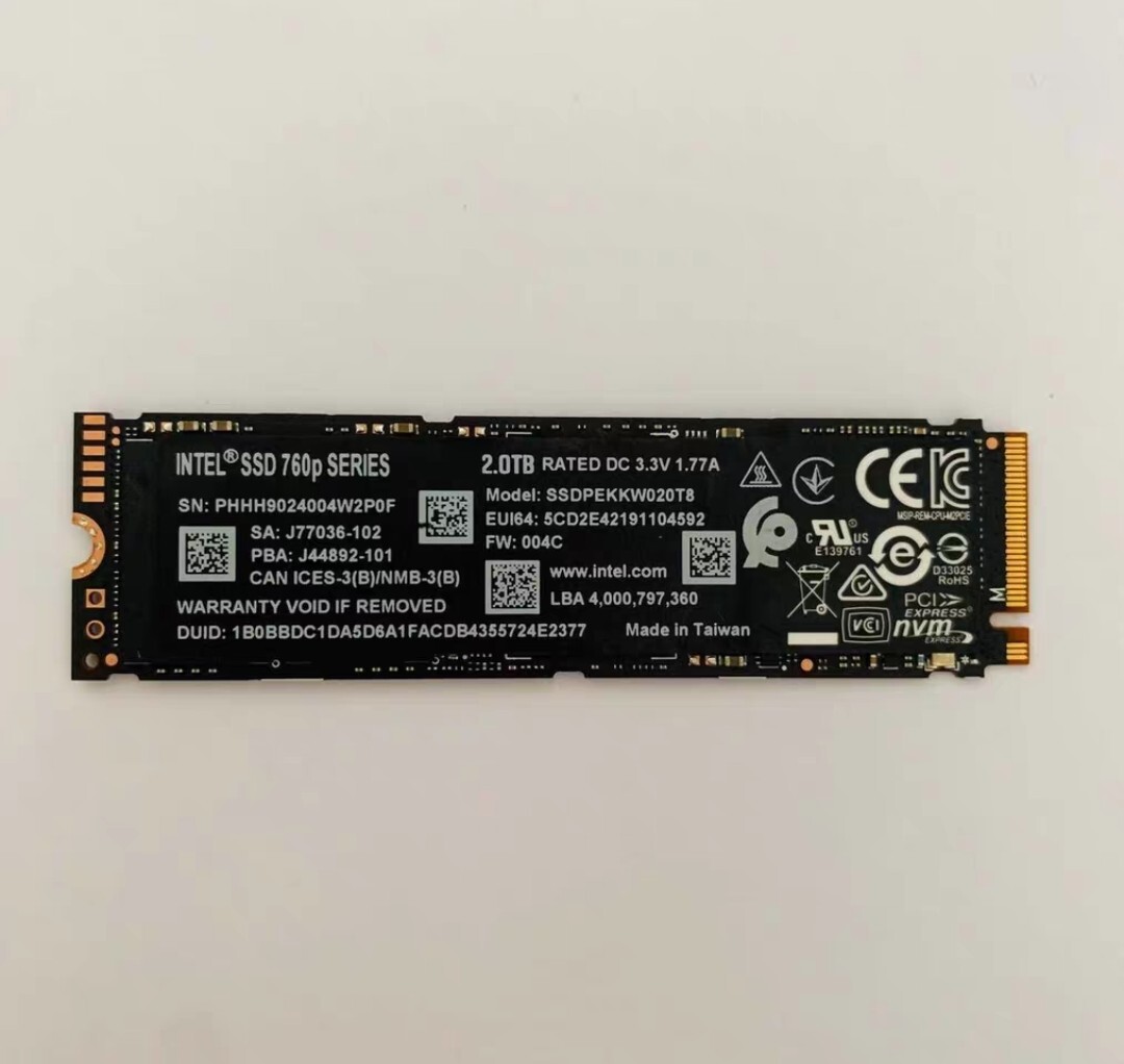 Onexplayer Mini Ssd7 Intel Intel 760p Series SSDPEKKW020T8 NVMe