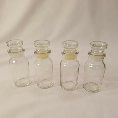Download 4 Vintage Spice Clear Glass Apothecary Jar/Bottles & Stoppers. Made In Japan. | eBay
