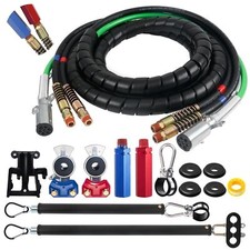 15FT 3 in 1 Semi Truck Air Lines Kit Truck Air Hose with 16" and 20" Tender S...