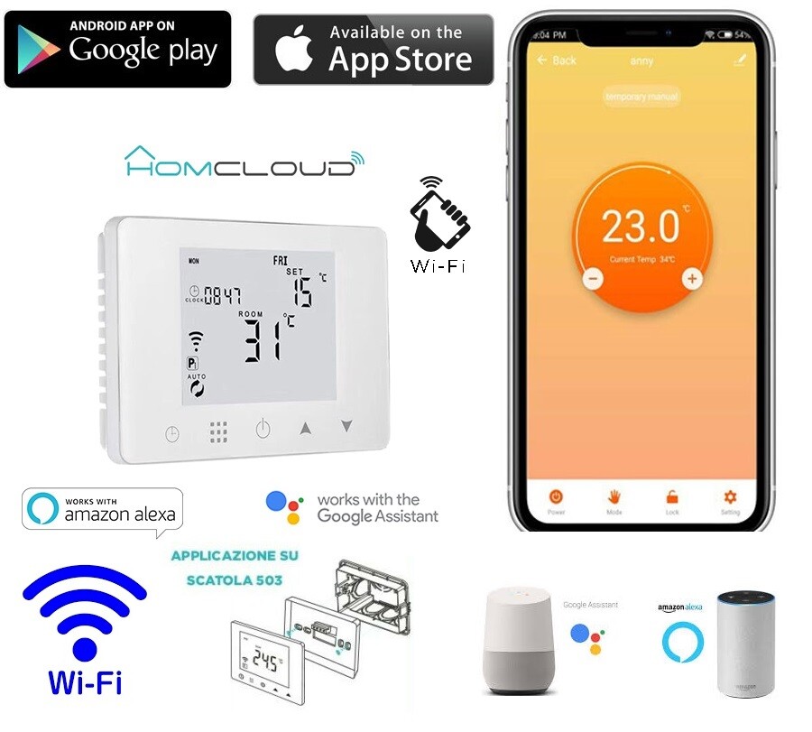 Programmable Thermostat Digital wi-Fi For Cassette 503 Alexa