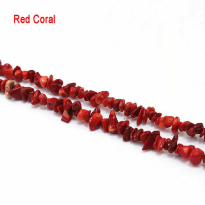 10 String（10X34''）Red Coral Natural Gemstone Chips Beads for Jewelry Making 5-8mm
