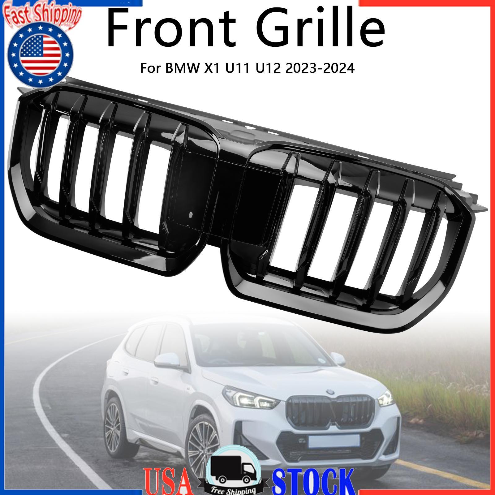 Gloss Black Front Bumper Kidney Grille Grill Fit BMW X1 U11 U12 23-2024
