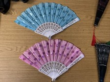 8  SPANISH FOLDING FAN VICTORIAN REINACTMENTS 9" LONG