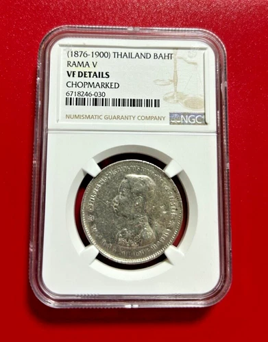 1876-1900 THAILAND BAHT RAMA V NGC VF DETAILS