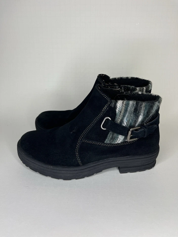 Earth Origins Tate Botas Para Mujer Talla 6.5M Negro Gamuza Cómodas Hebilla Cremallera Botín Foto 4 de 4
