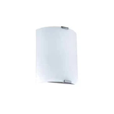 Eglo Grafik 11 in. Silver LED Wall Sconce with Polished Glass Shade