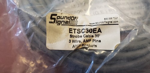 30' ft Strobe Cable 3 Wire Power Supply Shielded for Whelen Federal Signal Code3 - Picture 3 of 6