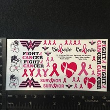 Clear 1:64 Waterslide Decal JDM VW Silverado Breast Cancer Awareness Pink Ribbon