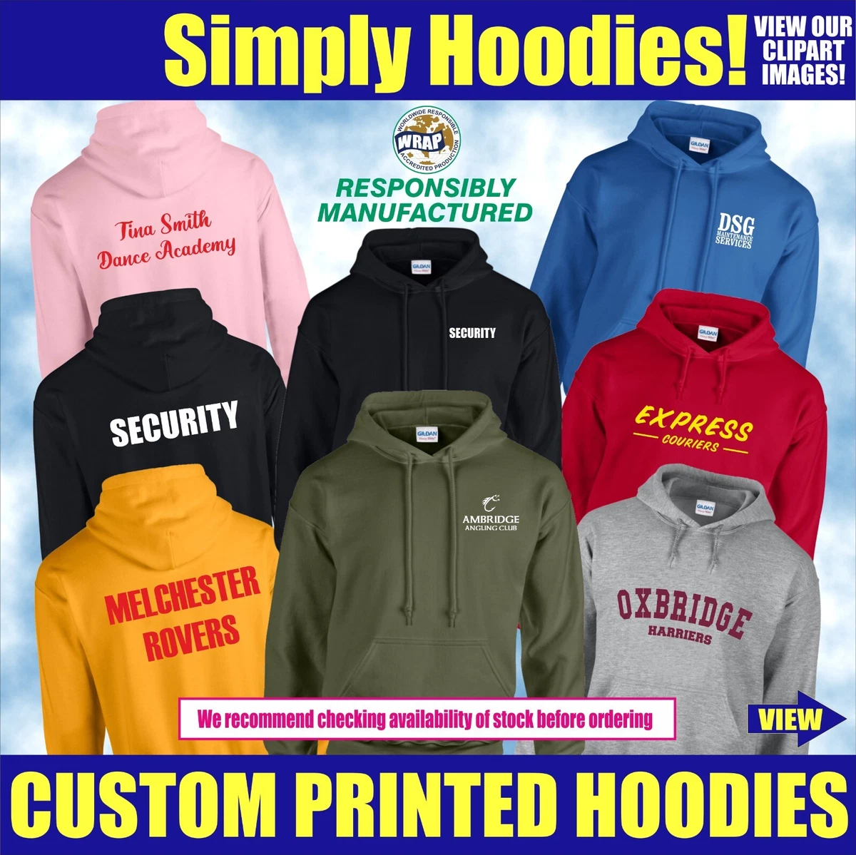 Personalised Hoodie Custom Printed Hoodie Team Uniform Workwear Teamwear
