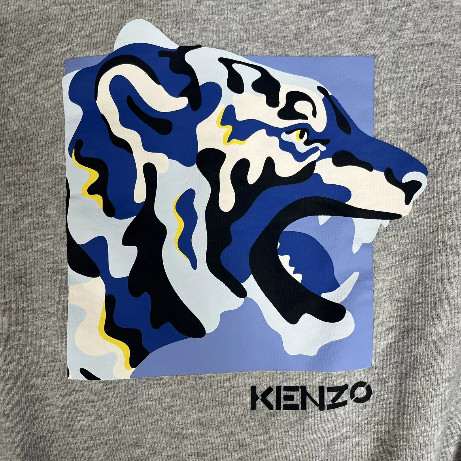 Felpa KENZO grigia stampa grafica spell out ragazzo taglia 10A