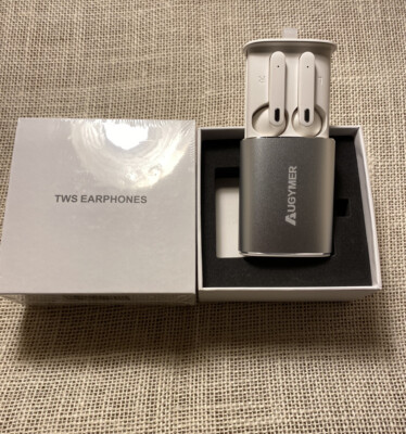 Bluetooth Earbuds 5.O TWS K010 Silver Compatible With iOS & Android Brand New