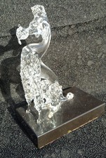 Presse-papier vintage caniche royal en cristal socle noir 600 gr 17 cm