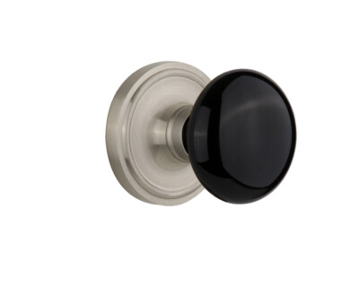 Nostalgic Warehouse CLABLK_SD_NK Black Porcelain Solid Brass - Chrome