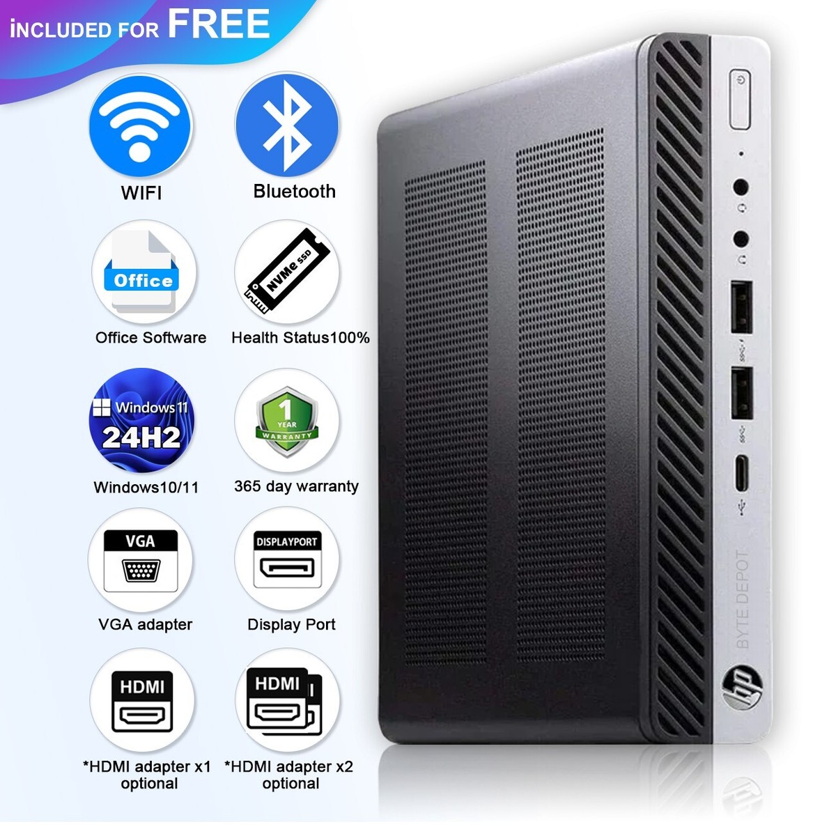 HP ミニPC i5-8500T/8GB/500GB HDD Amazon.com: HP Treasure Box Black Desktop Mini, Intel Core