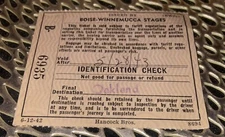 Vintage 1943 Boise-Winnemucca Stages Bus Pass Ticket Transportation Idaho WW2