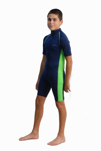 Ecostinger Boys Sun Protective Swimsuit Navy Green Size 4T NWT