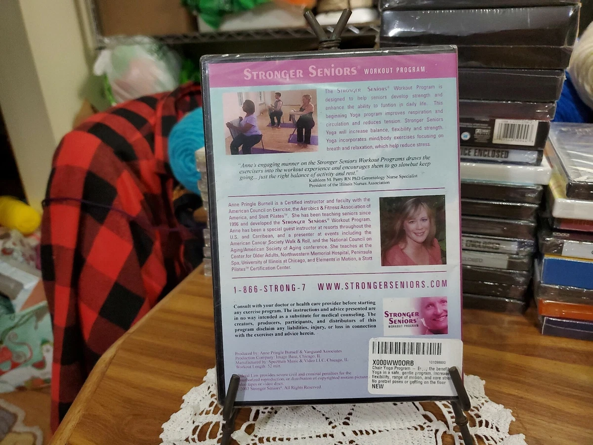 Chair Yoga Dvd Stronger Seniors Exercises Fitness Anne Pringle Burrell  brand NEW 601454001492