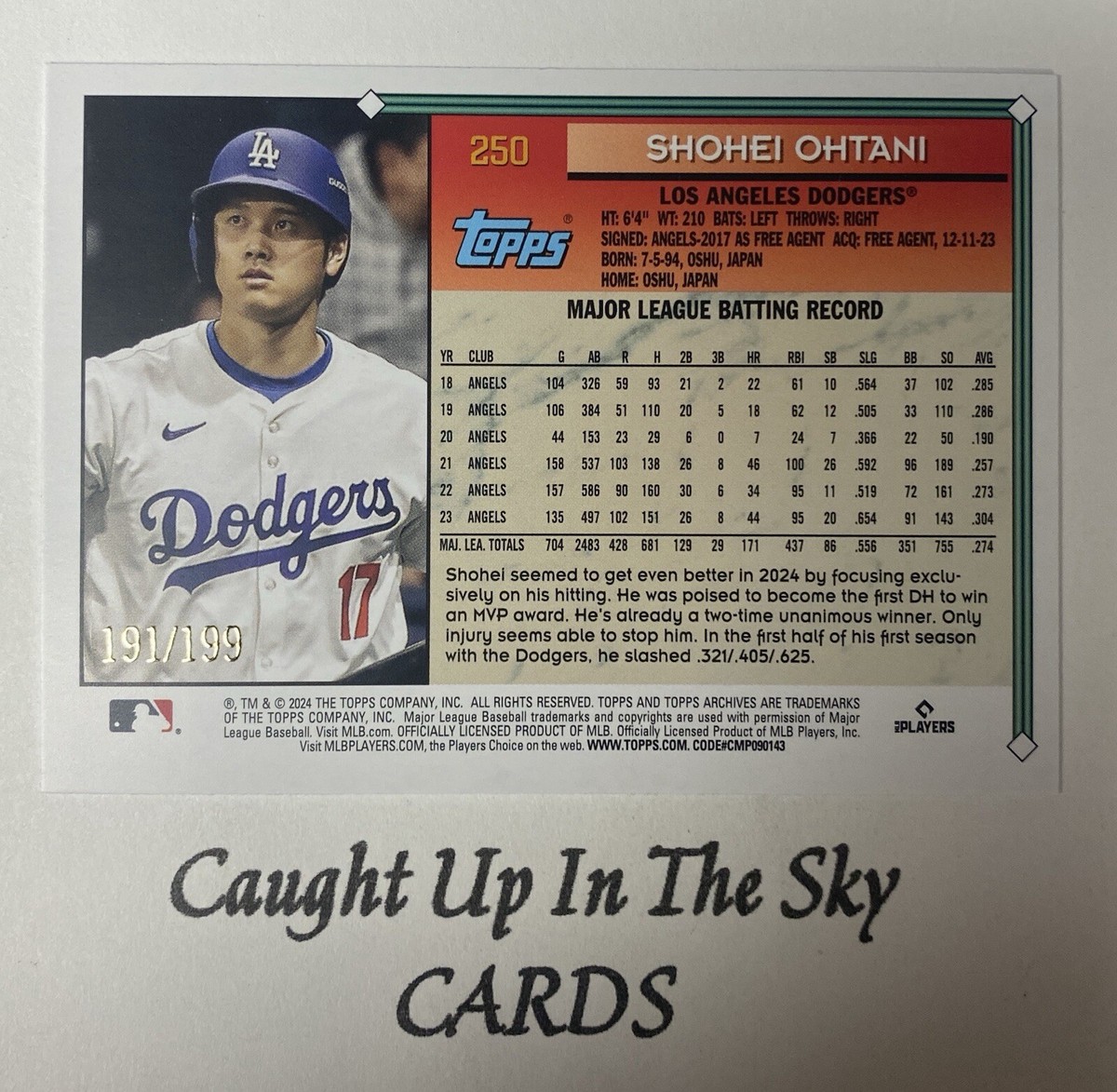 2024 Topps Ohtani 50/50 Club PSA Gem Mint 10 Shohei Ohtani #53 2024 Topps Ohtani 50/50 Club PSA Gem Mint 10 Shohei Ohtani #53