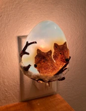 Wolf Beautiful 3D polyresin wall plug-in night lights Home decor'