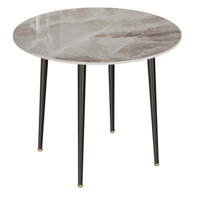 32'' Luxury White Grey Marble Dining Table Round Kitchen Counter Lounge Bar Table